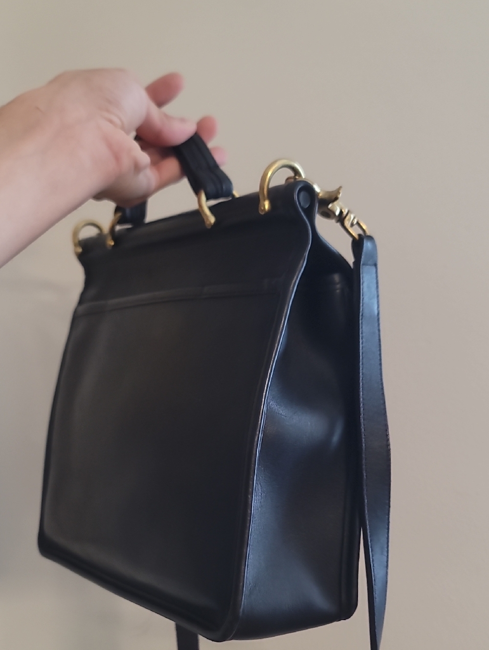 Coach Willis Black Leather Top-Handle Satchel with Gold Hardware FIRM PRICE - Picture 2 of 5